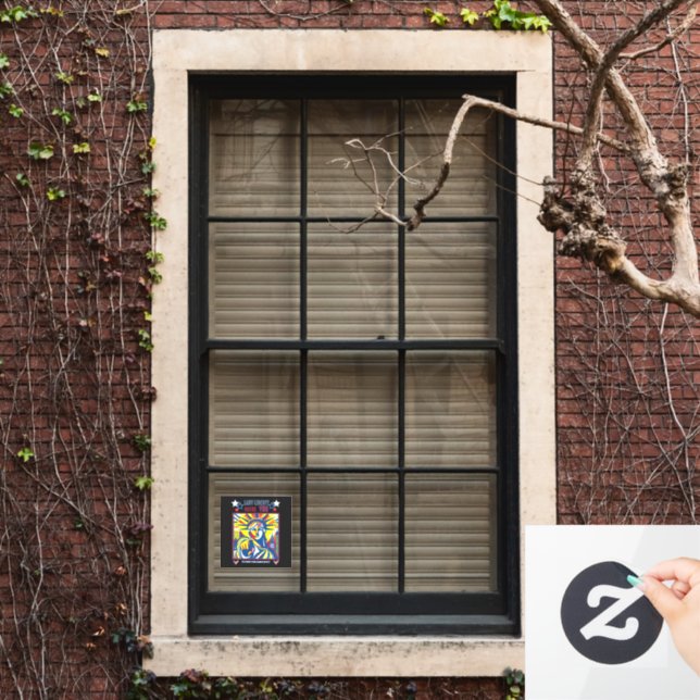 Lady Liberty Needs YOU! Black BG fight oligarchy  Window Cling (Home Window)