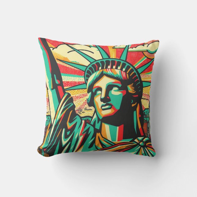 LADY LIBERTY-NYC GROOVE 5 THROW PILLOW (Front)