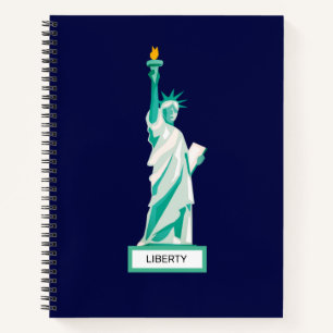 Lady Liberty on Navy Blue Notebook