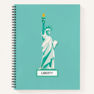 Lady Liberty on Teal Notebook