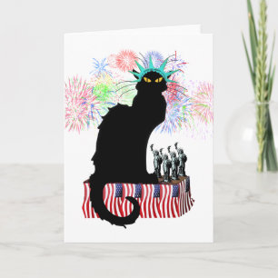 Lady Liberty - Patriotic Le Chat Noir Card