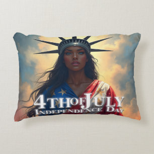 Lady Liberty Reimagined – A New Face of Freedom Accent Pillow