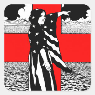 Lady Liberty WWI US Patriotic Poster 1918 Square Sticker