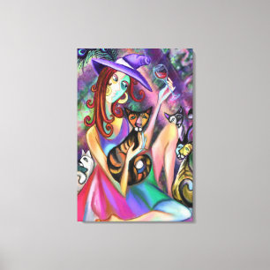 Lady Loves Cats Canvas Print