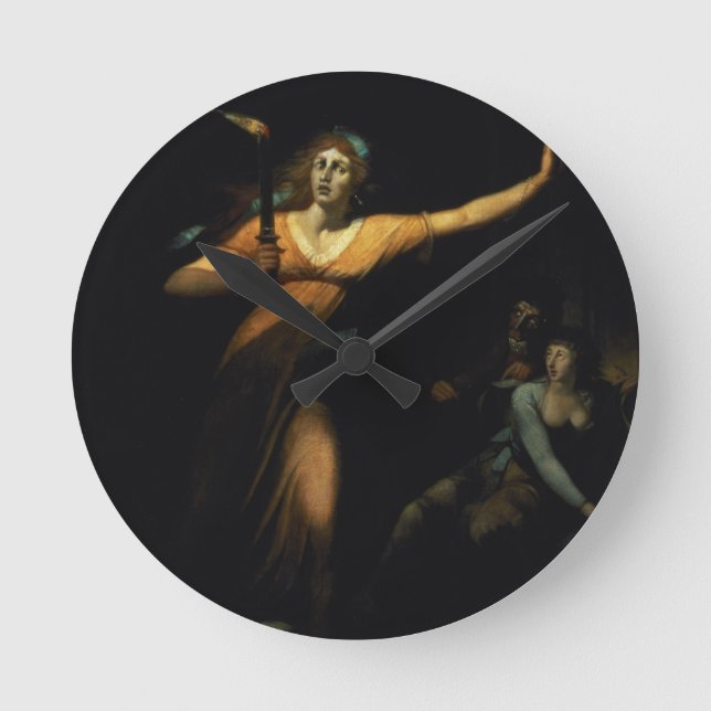 Lady Macbeth Sleepwalking, 1783 (oil on canvas) Round Clock (Front)
