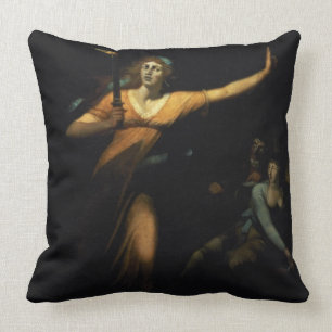 Lady Macbeth Sleepwalking, 1783 (oil on canvas) Throw Pillow
