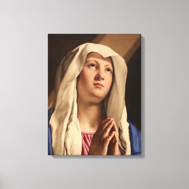 Lady Madonna Praying (Virgin Mary) (Christian Art) Canvas Print (Front)