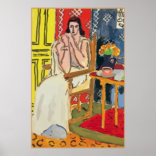Lady Matisse with Orange Coffee Cup Poster (Front)