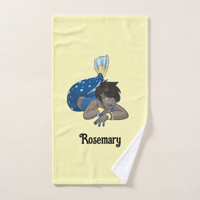 Lady mermaid custom name hand towel (Hand Towel)
