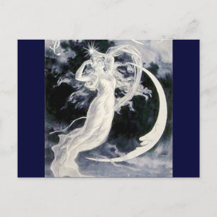 Lady Moon Stars Postcard