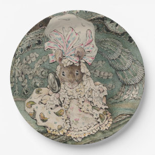 Lady Mouse in a Mob Cap (by Beatrix Potter) Paper Plate