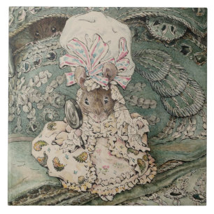 Lady Mouse in a Mob Cap (by Beatrix Potter) Tile