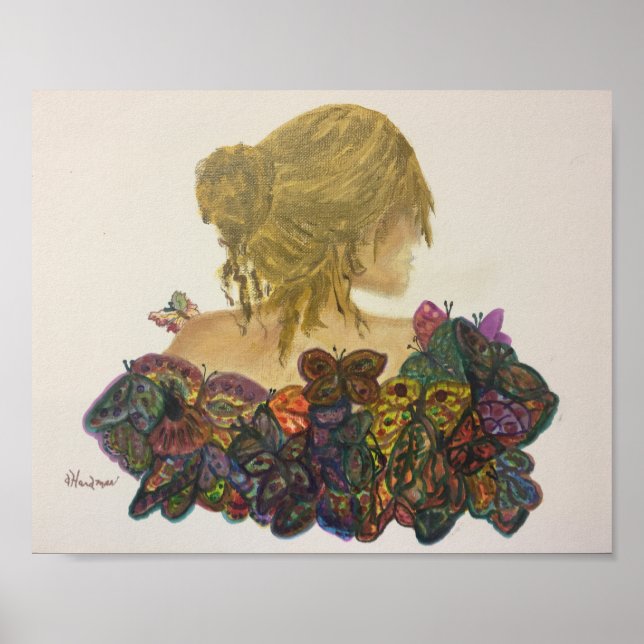 Lady 'N Butterflies Canvas Print (Front)