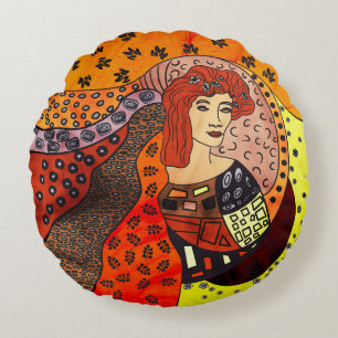 Lady Nature Round Pillow