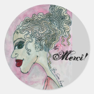 Lady No.3_Merci ! Autocollant