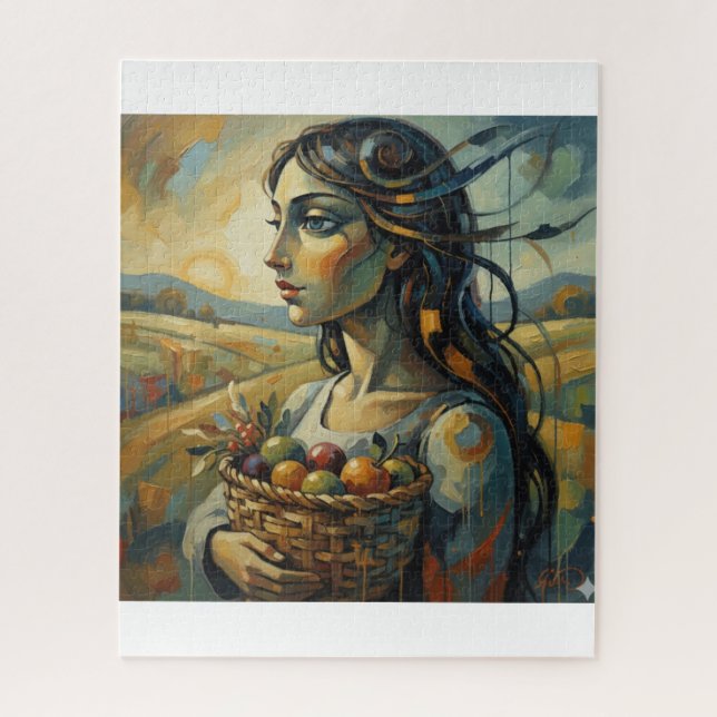 Lady of Dreams with a Basket of Life Jigsaw Puzzle (Vertical)