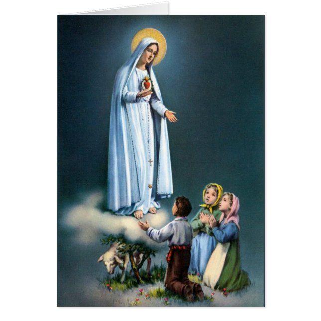 Lady of Fatima w/Children Virgin Mary Rosary (Front)