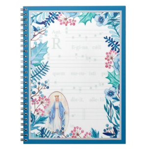 Lady of Grace Blue Floral Gregorian Chant Notebook