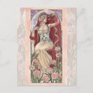 Lady of January Art Nouveau Birthstone Series Postcard