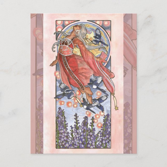 Lady of July Art Nouveau Birthstone Series Postcard (Front)