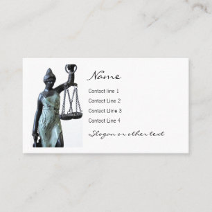 Lady of Justice holding the scales of justice Business Card