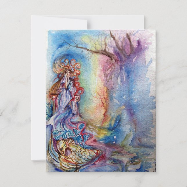 LADY OF LAKE 1, vibrant bright blue pink Announcement (Front)