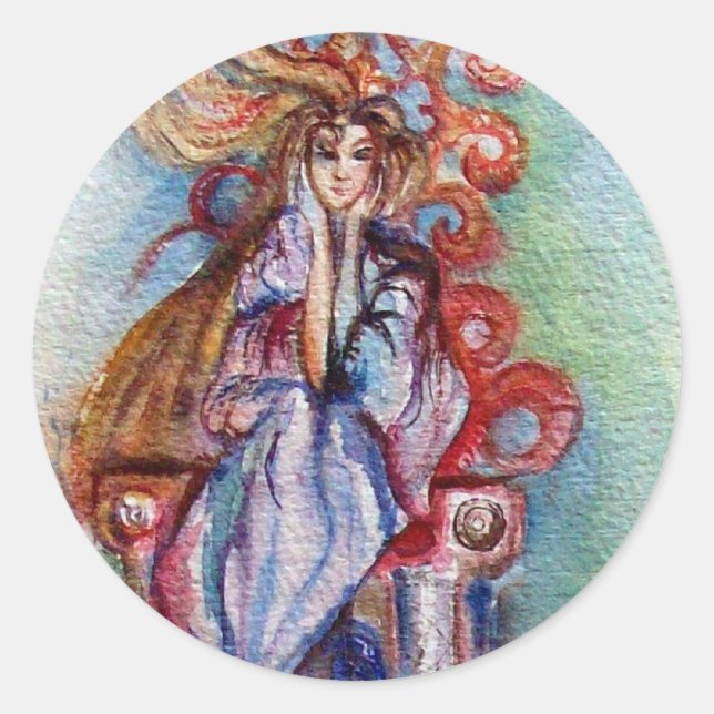 LADY OF LAKE , Magic and Mystery Classic Round Sticker (Front)