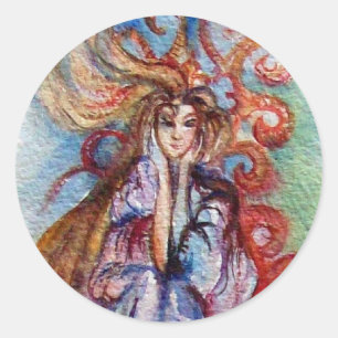 LADY OF LAKE , Magic and Mystery Classic Round Sticker