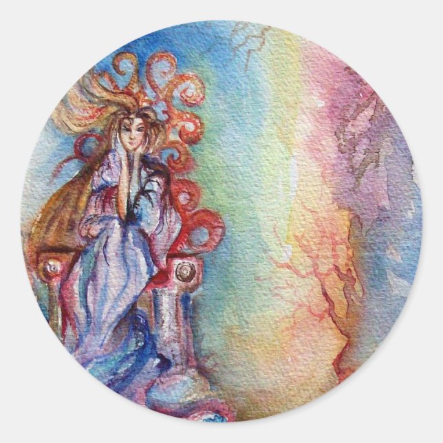 LADY OF LAKE , Magic and Mystery Classic Round Sticker (Front)