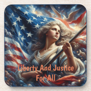 Lady Of Liberty - Patriotism Art Coaster