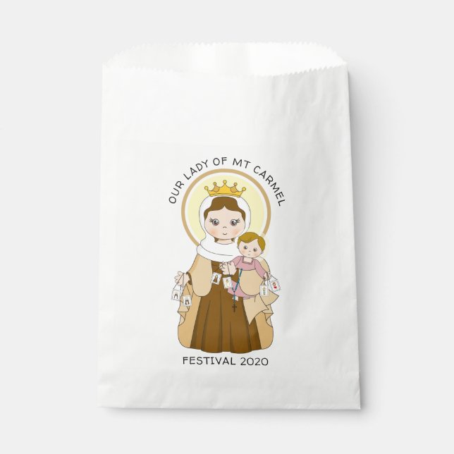Lady of Mount Carmel Jesus Scapular Religious Favour Bag (Front)