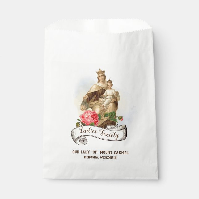 Lady of Mount Carmel Jesus Scapular Religious Favour Bag (Front)