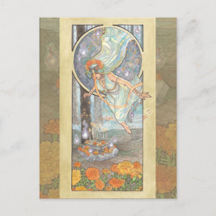 Lady of October Art Nouveau Birthstone Series Postcard