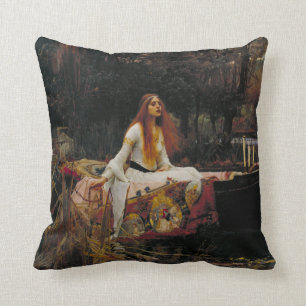 Lady of Shallot by John William Waterhouse Throw Pillow