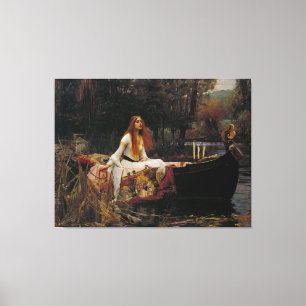Lady of Shallot by Pre-Raphaelite JW Waterhouse Canvas Print