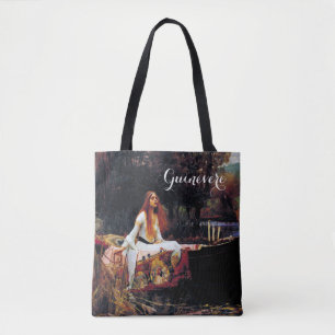 Lady Of Shallot on Boat J.W. Waterhouse Fine Art Tote Bag