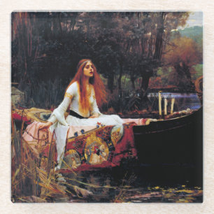 Lady Of Shallot on Boat JW Waterhouse Fine Art Glass Coaster