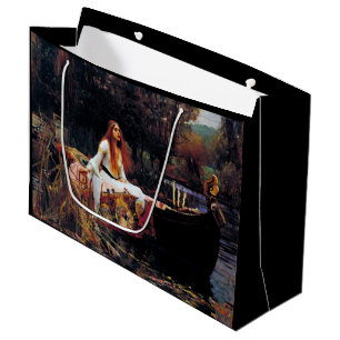 Lady Of Shallot on Boat JW Waterhouse Fine Art Large Gift Bag