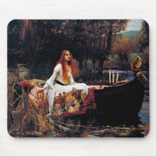 Lady Of Shallot on Boat JW Waterhouse Fine Art Mouse Pad