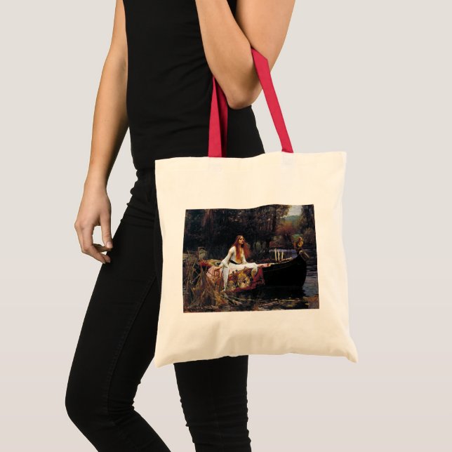 Lady Of Shallot on Boat Waterhouse Art Painting Tote Bag (Front (Product))