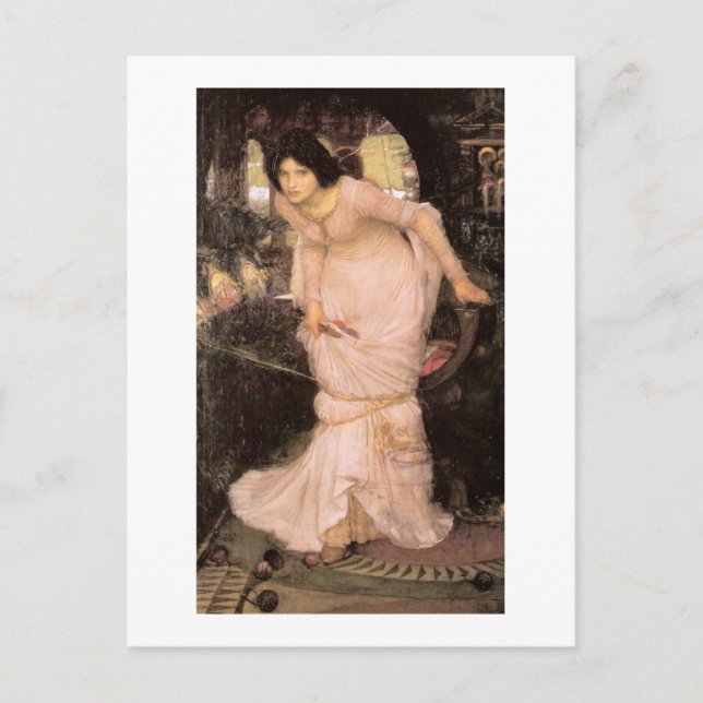 Lady of Shalott Looking at Lancelot Postcard (Front)