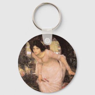 Lady of Shalott Looking into a Mirror Keychain