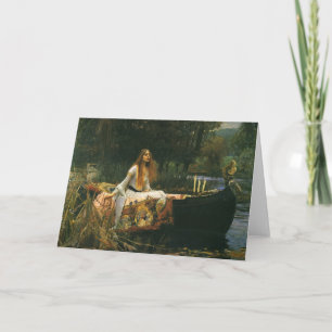 Lady of Shalott On Boat by John William Waterhouse Card