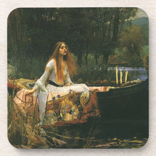 Lady of Shalott On Boat by John William Waterhouse Coaster (Front)