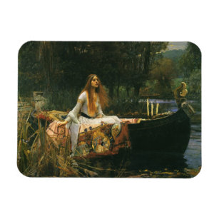 Lady of Shalott On Boat by John William Waterhouse Magnet