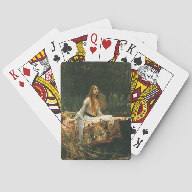 Lady of Shalott On Boat by John William Waterhouse Playing Cards (Back)