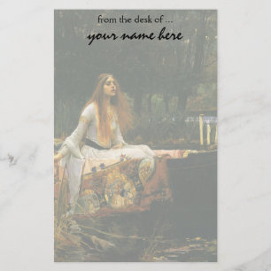 Lady of Shalott On Boat by John William Waterhouse Stationery