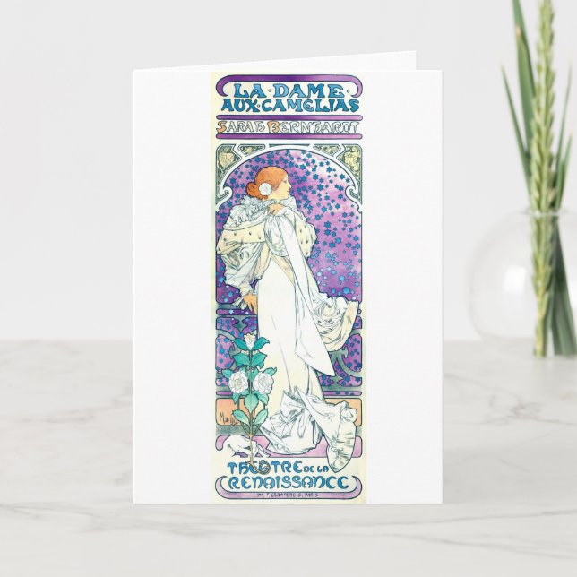 Lady of the Camelias, Alphonse Mucha Card (Front)
