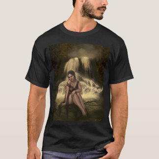 Lady Of The Falls - Fairy Sitting By Waterfall T-Shirt