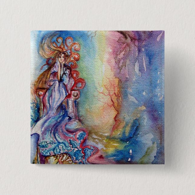 LADY OF THE LAKE 2 INCH SQUARE BUTTON (Front)